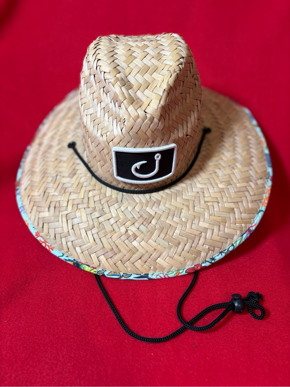 AVID Sundaze Straw Lifeguard Hat Fish Flora Under Brim One Size Natural